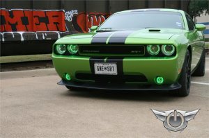 Dodge Challenger Headlight Halo Kit - ORACLE Lighting - LED Projector - Green - `08-`14